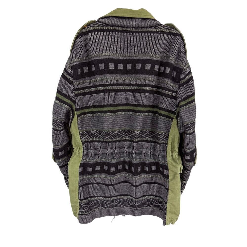 VTG 3.1 Phillip Lim Knit Back Anorak Jacket Merino Wool Knit Mixed Media XS Boho - Picture 6 of 8